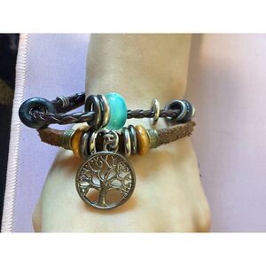 Tree of Life Bracelet Leather  Adjustable